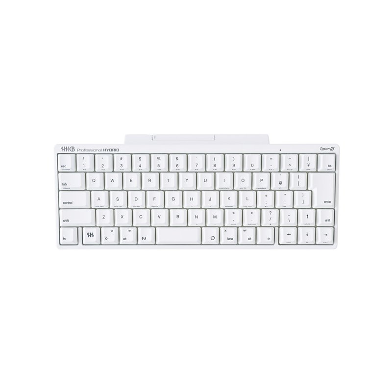HHKB Professional HYBRID Type-S 日本語配列／雪の本体。純白のキーが並び、F1〜F12の列が無い。